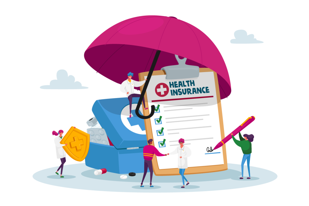 3D vector image depicting health insurance coverage